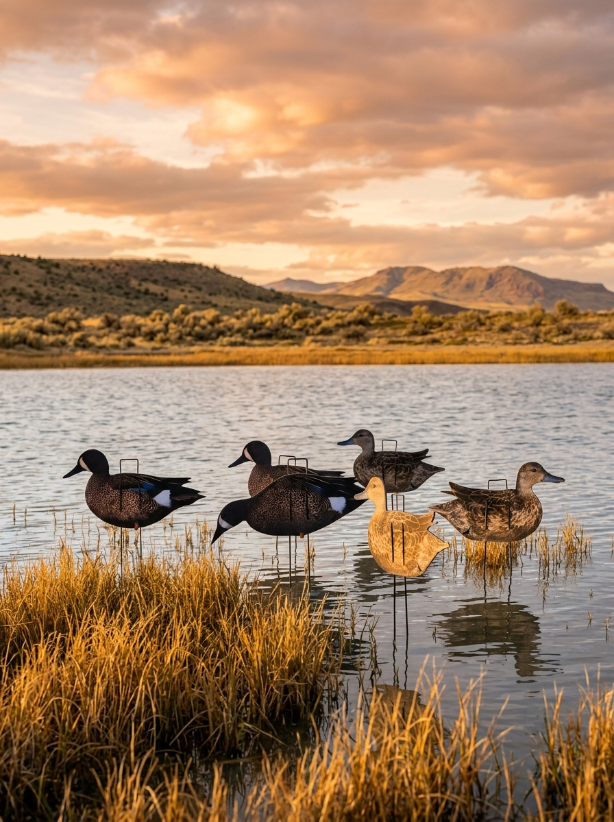 Immortal blue-wing teal silhouette decoys