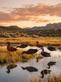 Immortal cinnamon teal silhouette decoys